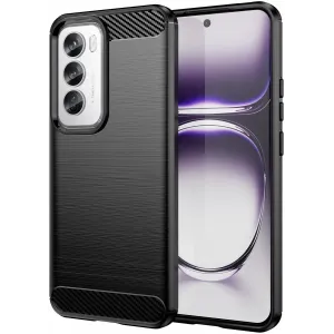 Phonesta Carbon Silikon Back Cover Hülle für Oppo Reno12 Pro - Schwarz