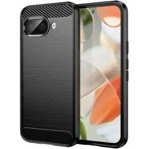 Phonesta Carbon Silikon Back Cover Hülle für Google Pixel 9a - Schwarz