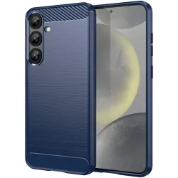 Phonesta Carbon Silikon Back Cover Hülle für Samsung Galaxy S25 Plus/S24 Plus - Blau