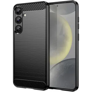 Phonesta Carbon Silikon Back Cover Hülle für Samsung Galaxy S25 Plus/S24 Plus - Schwarz