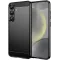 Phonesta Carbon Silikon Back Cover Hülle für Samsung Galaxy S25 Plus/S24 Plus - Schwarz