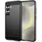 Phonesta Carbon Silikon Back Cover Hülle für Samsung Galaxy S25/S24 - Schwarz