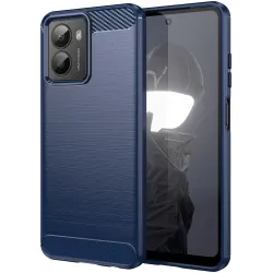 Phonesta Carbon Silikon Back Cover Hülle für HMD Fusion/Fusion X1 - Blau