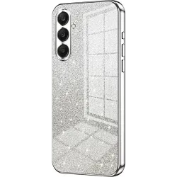 Phonesta Crystal Sparkle Silikon Back Cover Hülle für Samsung Galaxy A26 - Silber
