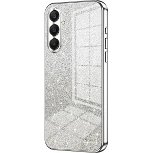 Phonesta Crystal Sparkle Silikon Back Cover Hülle für Samsung Galaxy A26 - Silber