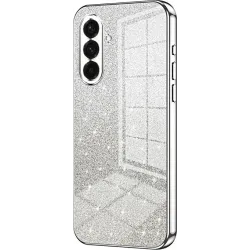 Phonesta Crystal Sparkle Silikon Back Cover Hülle für Samsung Galaxy A36 - Silber