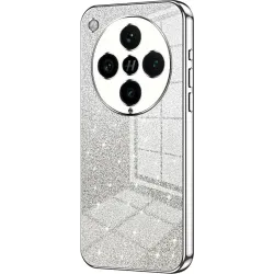 Phonesta Crystal Sparkle Silikon Back Cover Hülle für Oppo Find X8 Pro - Silber