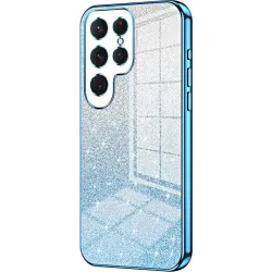 Phonesta Crystal Sparkle Silikon Back Cover Hülle für Samsung Galaxy S25 Ultra - Blau