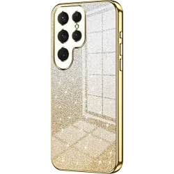 Phonesta Crystal Sparkle Silikon Back Cover Hülle für Samsung Galaxy S25 Ultra - Gold
