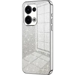 Phonesta Crystal Sparkle Silikon Back Cover Hülle für Oppo Reno13 - Silber
