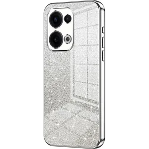Phonesta Crystal Sparkle Silikon Back Cover Hülle für Oppo Reno13 - Silber