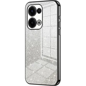Phonesta Crystal Sparkle Silikon Back Cover Hülle für Oppo Reno13 - Schwarz