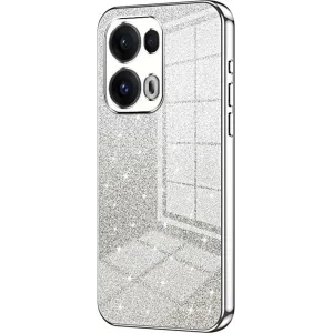 Phonesta Crystal Sparkle Silikon Back Cover Hülle für Oppo Reno13 Pro - Silber