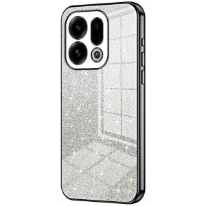 Phonesta Crystal Sparkle Silikon Back Cover Hülle für Oppo Find X9 - Schwarz