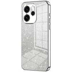 Phonesta Crystal Sparkle Silikon Back Cover Hülle für Oppo Reno15 Pro - Silber