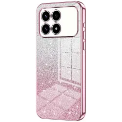 Phonesta Crystal Sparkle Silikon Back Cover Hülle für Xiaomi Poco F8 Pro - Rosa