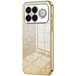 Phonesta Crystal Sparkle Silikon Back Cover Hülle für Xiaomi Poco F8 Ultra - Gold
