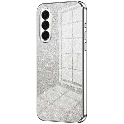 Phonesta Crystal Sparkle Silikon Back Cover Hülle für Samsung Galaxy A37 - Silber