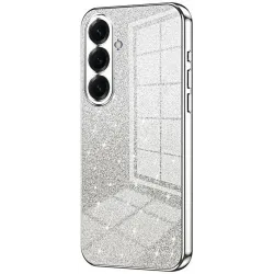 Phonesta Crystal Sparkle Silikon Back Cover Hülle für Samsung Galaxy S26 Plus - Silber
