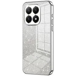 Phonesta Crystal Sparkle Silikon Back Cover Hülle für Xiaomi 15T - Silber