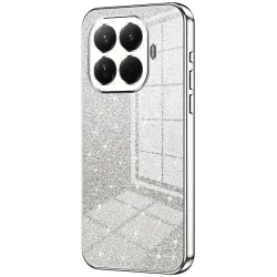 Phonesta Crystal Sparkle Silikon Back Cover Hülle für Xiaomi 15T Pro - Silber