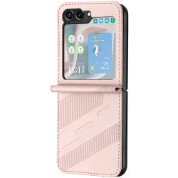 Phonesta Embossed Lines Back Cover Hülle für Samsung Galaxy Z Flip 7 FE / Z Flip 6 - Rosa