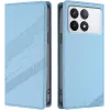Phonesta Embossed Lines Book Wallet Klapphülle für Xiaomi 14T - Hellblau 0