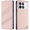 Phonesta Embossed Lines Book Wallet Klapphülle für Xiaomi 14T - Rosa 0