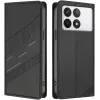Phonesta Embossed Lines Book Wallet Klapphülle für Xiaomi 14T - Schwarz 0