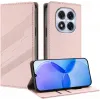 Phonesta Embossed Lines Book Wallet Klapphülle für Xiaomi Redmi Note 14 Pro 5G/14 Pro Plus / Xiaomi Poco X7 - Rosa 1