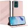 Phonesta Embossed Lines Book Wallet Klapphülle für Motorola Moto G04 / G04s / G24 / G24 Power / E14 - Rosa 1