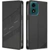 Phonesta Embossed Lines Book Wallet Klapphülle für Motorola Moto G04 / G04s / G24 / G24 Power / E14 - Schwarz 0