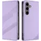 Phonesta Embossed Lines Book Wallet Klapphülle für Samsung Galaxy S25 Plus - Lila