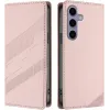 Phonesta Embossed Lines Book Wallet Klapphülle für Samsung Galaxy S24 FE - Rosa