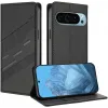 Phonesta Embossed Lines Book Wallet Klapphülle für Google Pixel 9 / 9 Pro - Schwarz 2
