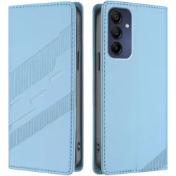 Phonesta Embossed Lines Book Wallet Klapphülle für Samsung Galaxy A16 - Hellblau