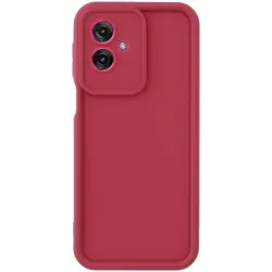 Phonesta Grooved Silikon Back Cover Hülle für Motorola Moto G55 - Rot