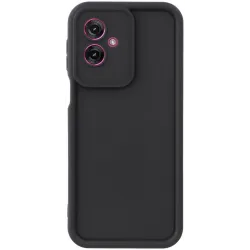 Phonesta Grooved Silikon Back Cover Hülle für Motorola Moto G55 - Schwarz