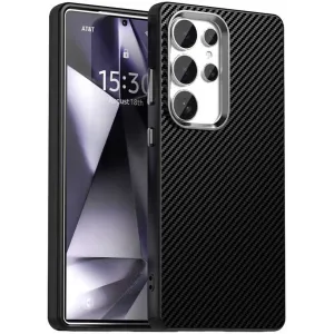 Phonesta IMD Carbon Fiber Back Cover Hülle für Samsung Galaxy S25 Ultra - Schwarz