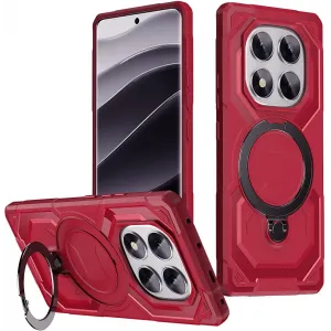 Phonesta IronLock Back Cover Hülle Ring und MagSafe für Xiaomi Redmi Note 14 Pro 4G/5G/14 Pro Plus / Xiaomi Poco X7 - Rot