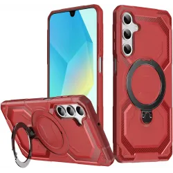 Phonesta IronLock Back Cover Hülle Ring und MagSafe für Samsung Galaxy A17/A16/A26 - Rot