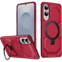 Phonesta IronLock Back Cover Hülle Ring und MagSafe für Samsung Galaxy S25 Edge - Rot