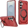 Phonesta IronLock Back Cover Hülle Ring und MagSafe für Samsung Galaxy S25 Plus/S24 Plus - Rot