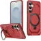 Phonesta IronLock Back Cover Hülle Ring und MagSafe für Samsung Galaxy S25 Plus/S24 Plus - Rot