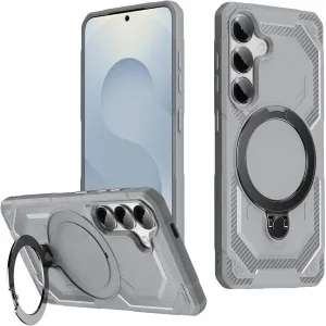 Phonesta IronLock Back Cover Hülle Ring und MagSafe für Samsung Galaxy S25/S24 - Grau