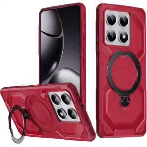 Phonesta IronLock Back Cover Hülle Ring und MagSafe für Xiaomi 14T - Rot
