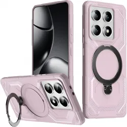 Phonesta IronLock Back Cover Hülle Ring und MagSafe für Xiaomi 14T Pro - Rosa