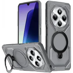 Phonesta IronLock Back Cover Hülle Ring und MagSafe für Xiaomi Redmi 14C / Xiaomi Poco C75 - Grau