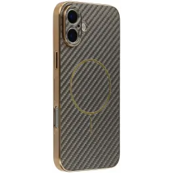 Phonesta Luxury Carbon Fiber Back Cover Hülle mit MagSafe für Apple iPhone 17 - Braun
