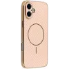 Phonesta Luxury Carbon Fiber Back Cover Hülle mit MagSafe für Apple iPhone 17 - Rosa 0
